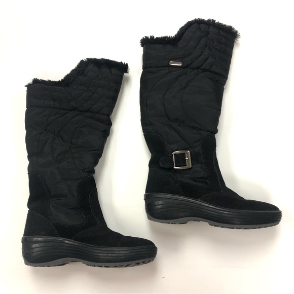 Pajar black quilted faux fur lined tall winter snow boot Size 38 - Picture 1 of 13